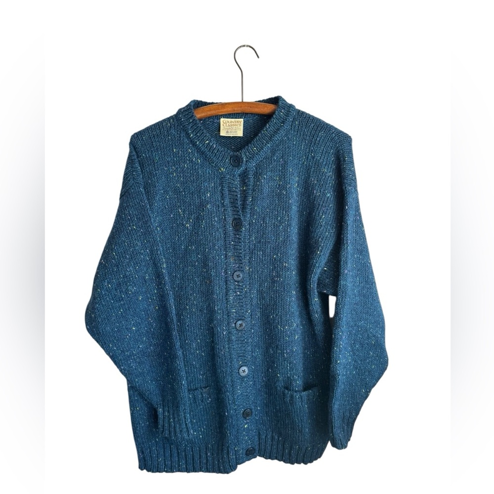 Country Classics by Kennedy of Ardara 100% Pure Irish Wool blue Cardigan